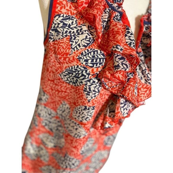 Tory Burch sleeveless, floral, ruffled neck blouse - 0 - Picture 3 of 8